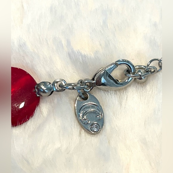 ❤NWT-Charming Charlie Statement Necklace & Earrings Set-Red❤ - Picture 4 of 8